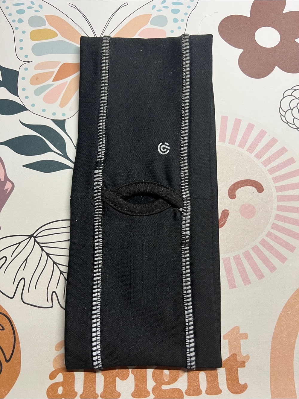 Champion Black Headband with Reflective Stitching